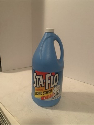 Sta-Flo Liquid Starch 64 Oz Discontinued Blue Container 90% Full