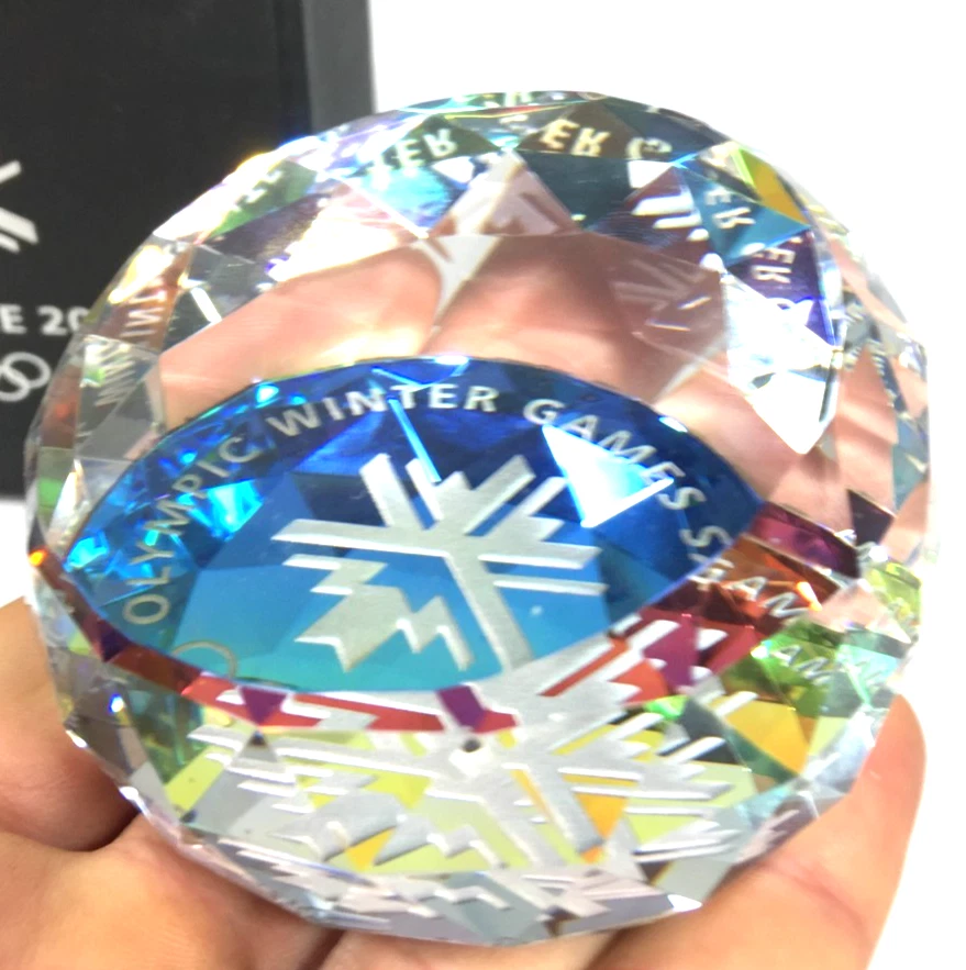 Pisapapeles de cristal olímpico Salt Lake 2002 con caja 1 lb ¿Swarovski? PIEZA GENIAL Foto 2 de 4