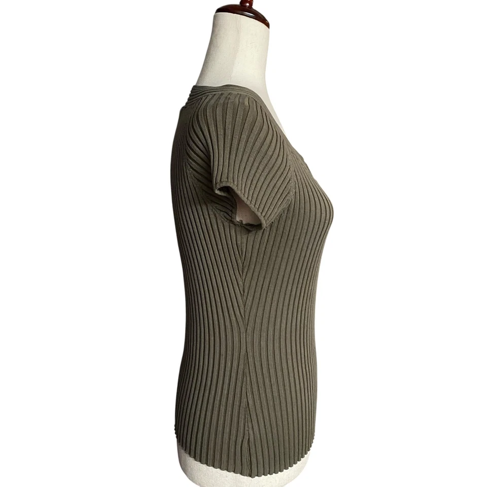 Camisa INC International Concepts Petite Y2K para mujer L marrón mezcla de seda Foto 3 de 4