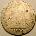 1890 Seated Liberty Dime 90% Silver   "Actual Coin Pictured"