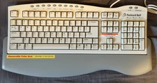 Vintage Packard Bell PS/2 Computer Media Select Keyboard Beige FDA-116C