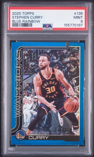 2025 TOPPS BLUE RAINBOW #135 STEPHEN CURRY 74/150 PSA 9