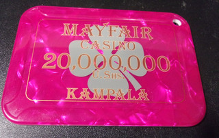 MAYFAIR CASINO 20 000 000 U.SHS casino gaming poker PLAQUE Kampala Uganda