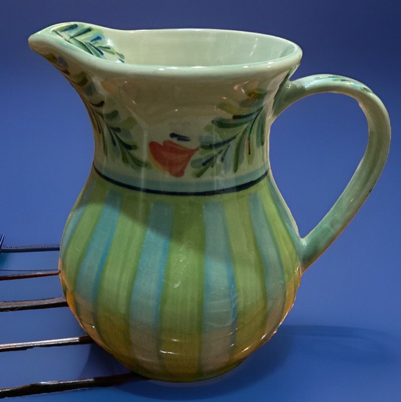 Gail Pittman Pottery Southern Living At Home 48 oz Pitcher Hand Painted Provence