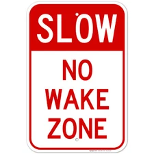 No Wake Zone Sign,