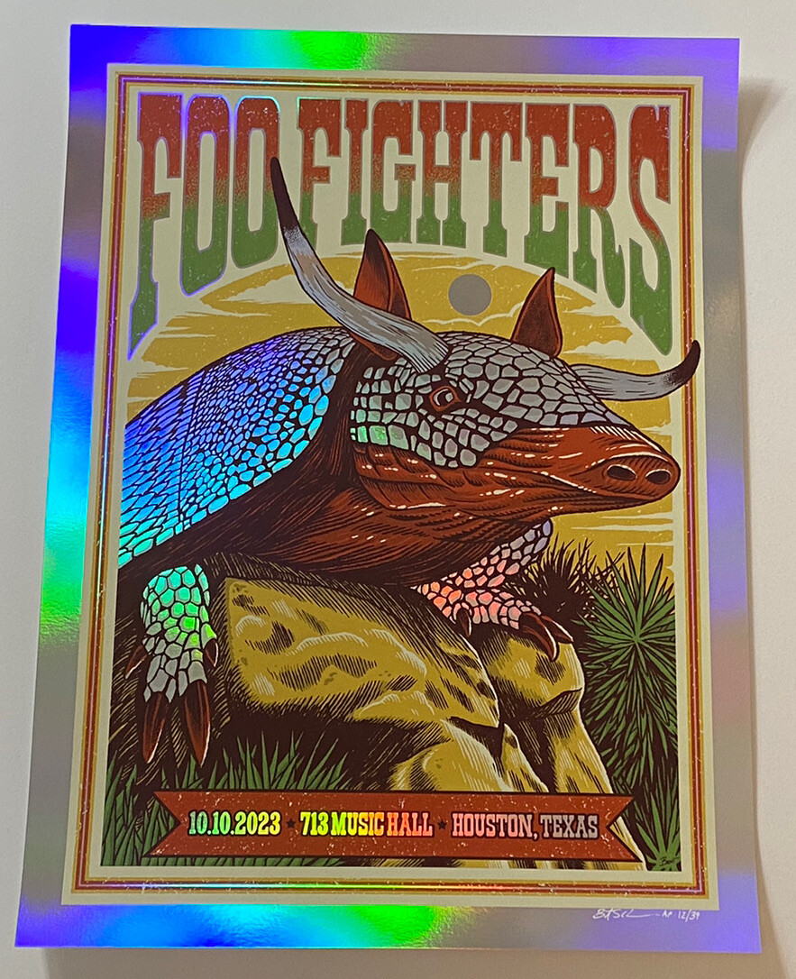 Foo Fighters Poster Houston TX 713 Music Hall 2023 Official FOIL