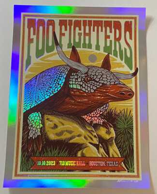 Foo Fighters Poster Houston TX 713 Music Hall 2023 Official FOIL