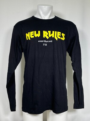 DUA LIPA New Rules World Tour 2019 Black Long Sleeve T-Shirt Men's LARGE