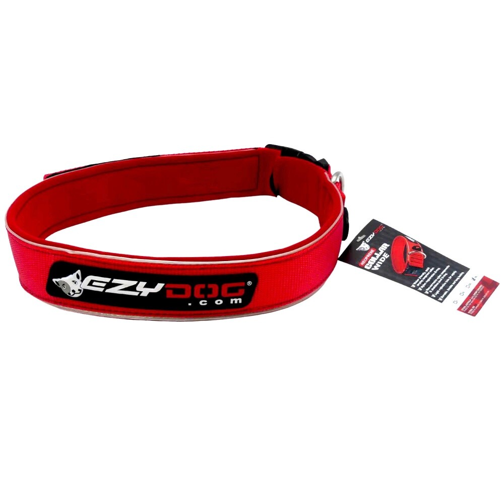 DoxLock Wide Dog Harness Collar 3XL in Vibrant Red