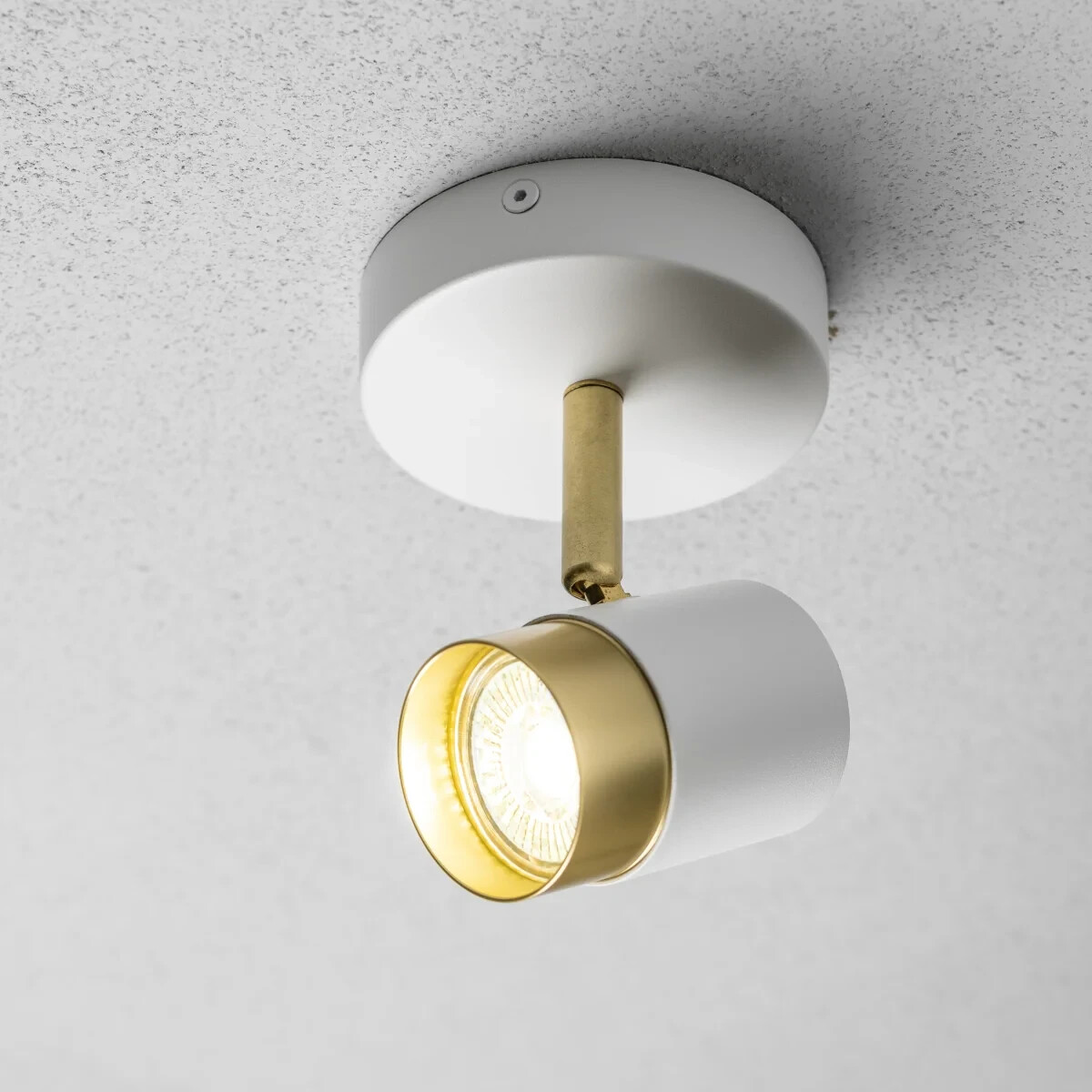 CGC ORIO White & Brushed Gold Double Two Head GU10 Adjustable Ceiling Spot Light