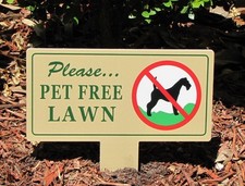 2 Pet Free Lawn Signs  No Dog Pooping  No Poop No Pee  Curb Your Dog Sign