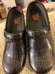 dansko patterned clogs