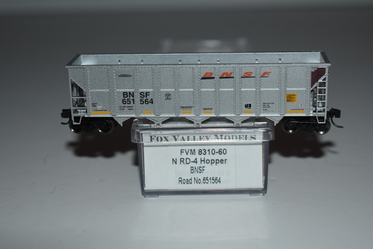 N Scale Fox Valley Models Burlington 4-Bay Hopper 651564 C36884 | eBay