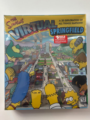 Simpsons Virtual Springfield 3D Box + CDROM + Manual Collectible - FACTORY SEAL