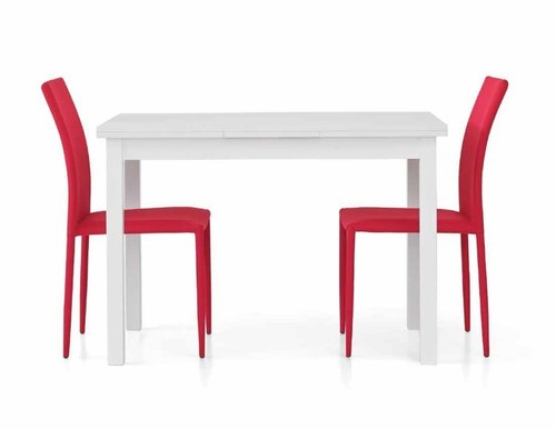 TAVOLO BIANCO FRASSINATO CM 110 ALLUNGABILE MODERNO