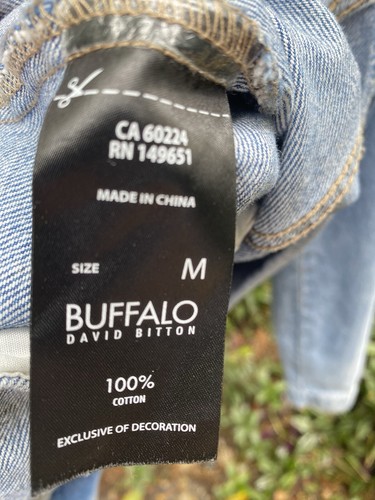 Buffalo David Bitton Stretch Denim Jacket Size Medium Women’s Blue Distressed - Picture 10 of 20