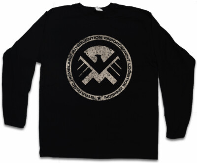 S.H.I.E.L.D. LOGO III LANGARM T-SHIRT Nick Marvel SHIELD Fury Hydra Symbol Sign