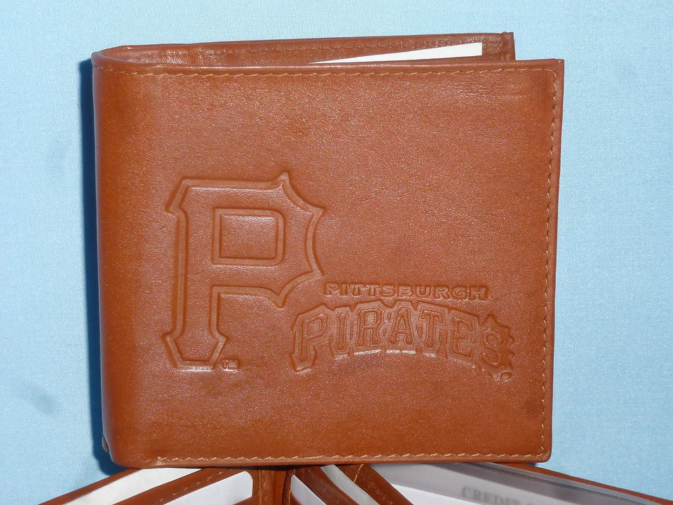 PITTSBURGH PIRATES   Leather BiFold Wallet    NEW    brown 4 + - Image 2 of 4