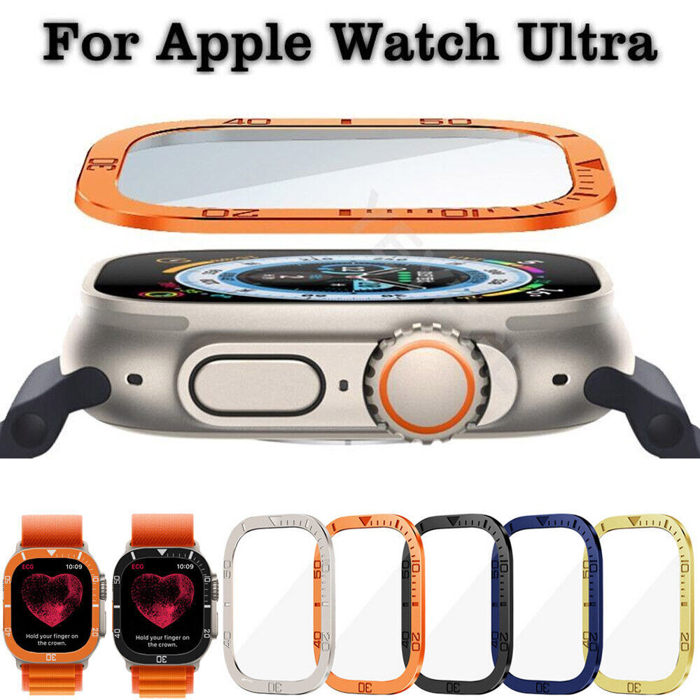 Metal Bumper+Tempered Glass For Apple Watch Ultra 49mm Accessories