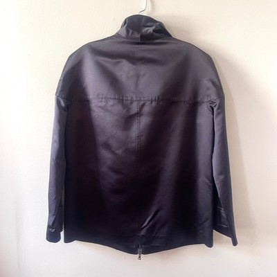 Prada Vintage Y2K Navy Duchesse Silk Satin Jacket IT 40 | eBay