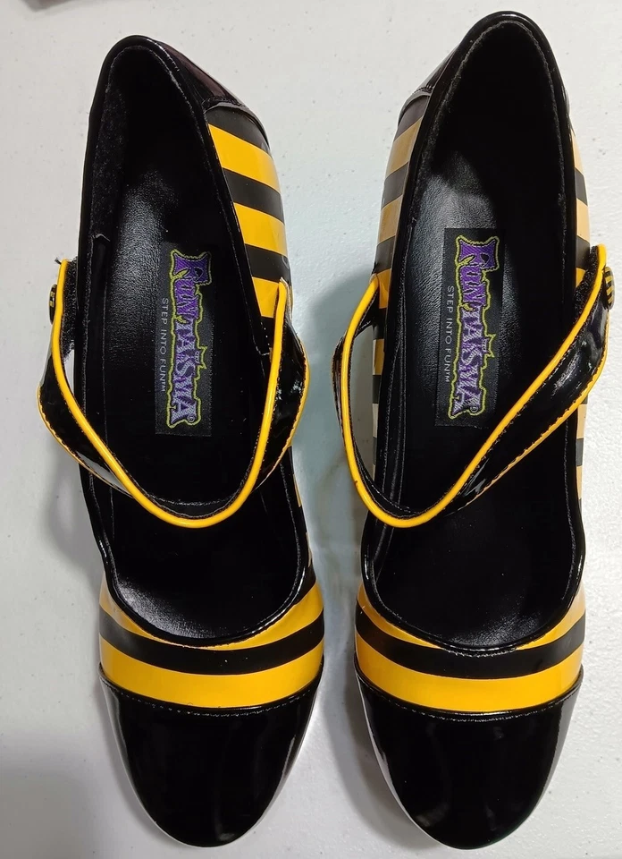 Zapatos BUMBLE BEE Funtasma 8 Plataforma Tacones Altos Mary Jane PLEASER BUZZ66 NUEVO Foto 2 de 4