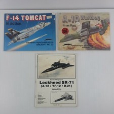F-14 Tomcat, A-10 Warthog, Lockheed SR-71 (3 Books) Spy Plane War Aircraft
