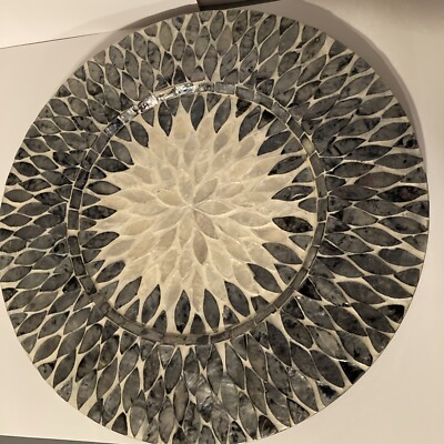 Pier 1 Mother Of Pearl Inlay Charger Plates (3) Dining Tiles Classy Elegant Boho