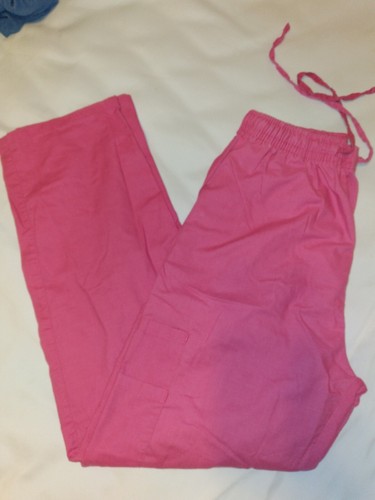 2 Women's Hospital Scrub Shirts/Tops & 1 Pr. Pink Scrub Pants Sz Medium - Picture 2 of 7