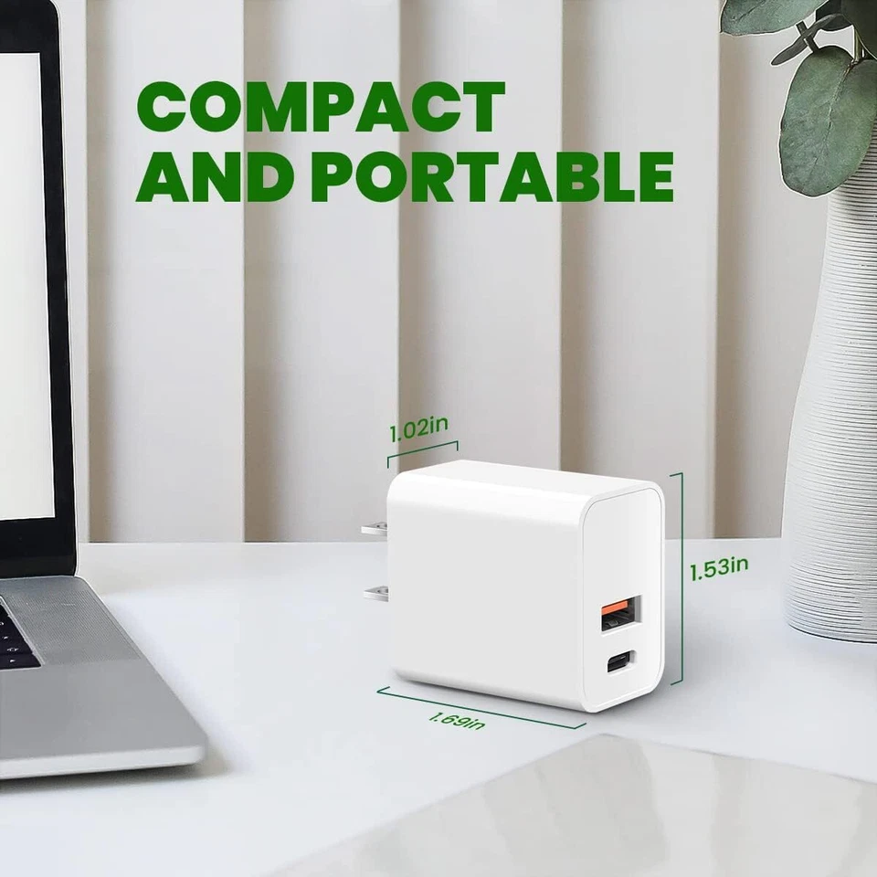 Lote Adaptador de Corriente de Pared USB Tipo C Bloque Cargador Rápido para iPhone 14 13 12 11 20W Foto 3 de 4