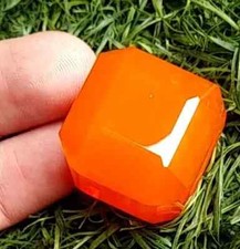 120 Ct Natural Orange Opal Cube Cut Welo Australian Certified Untreated Gemstone