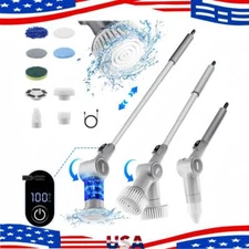 9IN1 Electric Spin Scrubber Cordless Power Cleaning Brush Rechargeable Grey