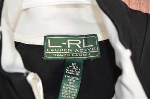 Lauren Ralph Lauren Active Jacket Womens M Black White LRL Logo Long Sleeve - Picture 3 of 5