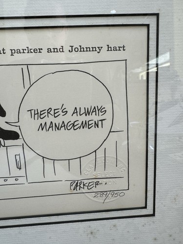 WIZARD OF ID FRAMED 21 x 11.5" CARTOON SIGNED / STAMPED BY BRANT PARKER #289/950 - Picture 12 of 14