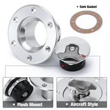 Billet Aluminum Aircraft Style Fuel Cell Gas Cap With 6 Hole Anodized ID. 64MM 