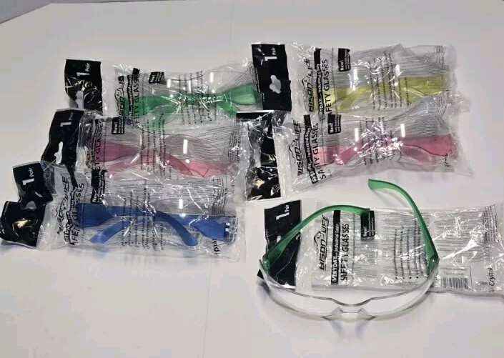 Lot Of 6 Bison Life Colored Frame Safety Glasses. 