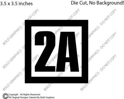 3.5 Inch 2A Decal Window Sticker Car Decor 2nd Ammendment Gun Rights USA Freedom