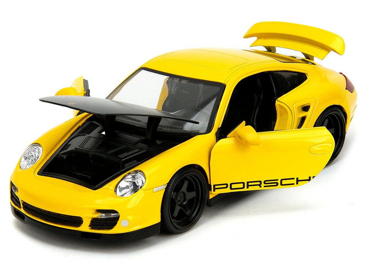 PORSCHE 911 TURBO (997) YELLOW 1/24 DIECAST MODEL CAR BY JADA