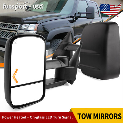 Pair Power Heated Tow Mirrors for 2003 - 2006 Chevy Silverado 1500 2500HD 3500HD