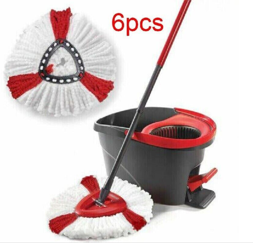 6pcs Easy Wring Clean Turbo Microfibre Replacement Refill Mop Head for