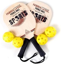 CUESOUL Basswood Pickleball Paddle Bundle -Set Includes 2 Paddles  4 Balls