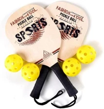 CUESOUL Basswood Pickleball Paddle Bundle -Set Includes 2 Paddles & 4 Balls