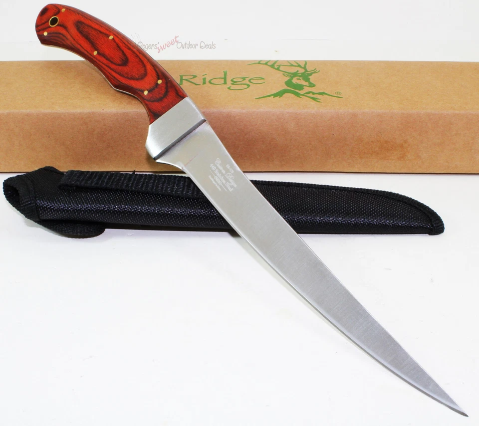 Cuchillo de caza de camping filete de pesca de peces de madera dura Elk Ridge + funda Foto 2 de 3