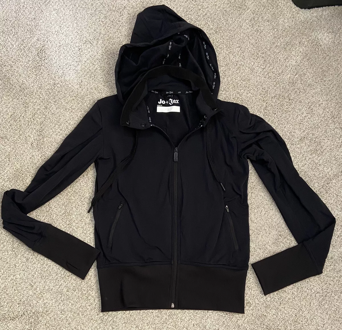 jo jax dancewear + Black Zip Jacket hoodie Size MA