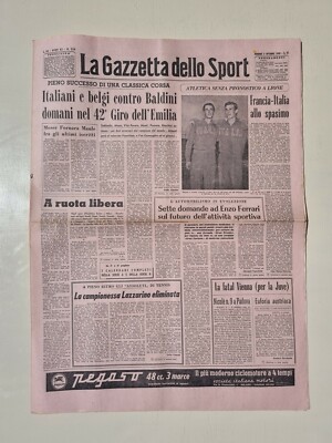 LA GAZZETTA DELLO SPORT 29/8/1955 ciclismo Ockers Campione del Mondo