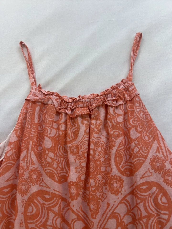 Old Navy Vintage Girls Summer Beach Dresses XLarge Pink White Spaghetti Strap  - Image 3 of 4