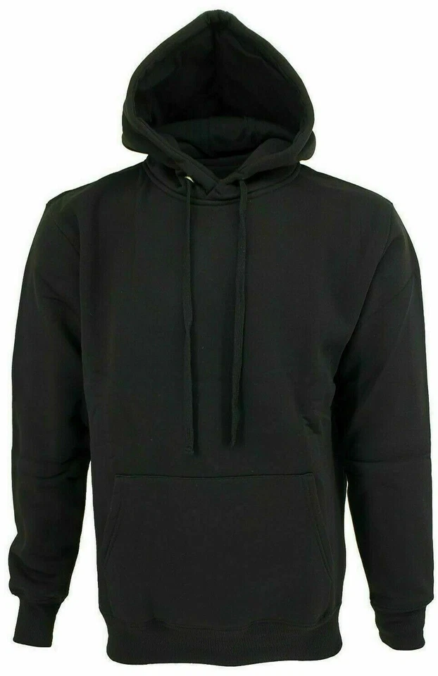 MENS PLAIN HOODY HOODIE CLASSIC PLAIN HOODED SWEATSHIRT HOODIE DRAWSTRING POCKET - Image 2 of 4