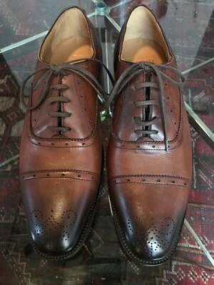 MORETTI brown brogue shoes size 11D