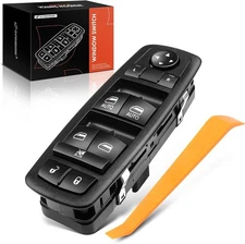 A-Premium Front Driver Side Master Power Window Switch with 2 AUTO - Black 