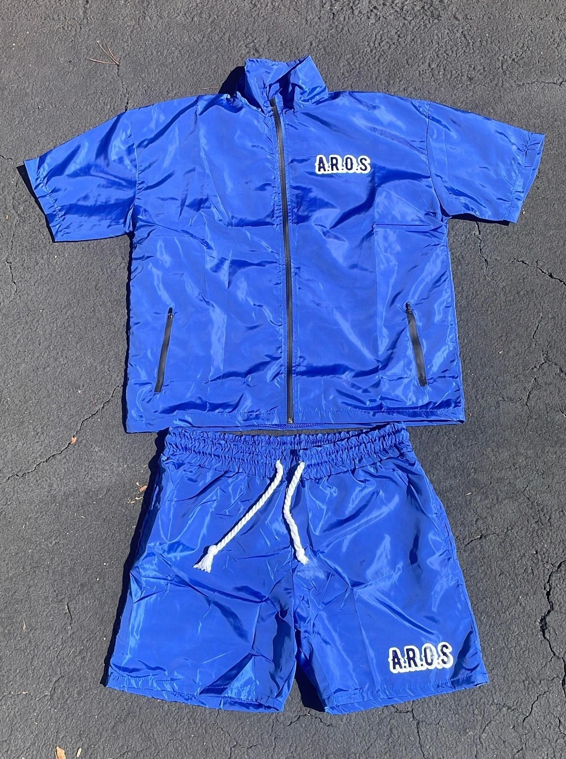 2-piece BLUE Short Set NYLON UNISEX SIZES SMALL-2X AVAILABLE