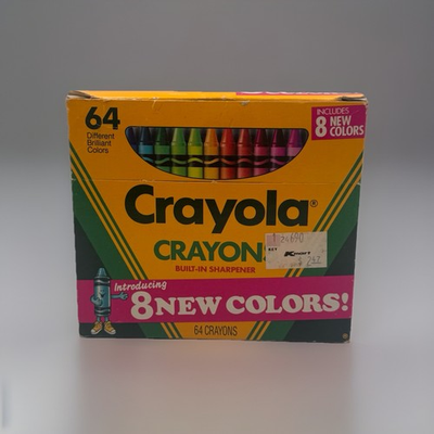 #ad #ad 1990 Box 64 Crayola Crayons Built in Sharpener Introducing Dandelion VTG Kmart $15.00